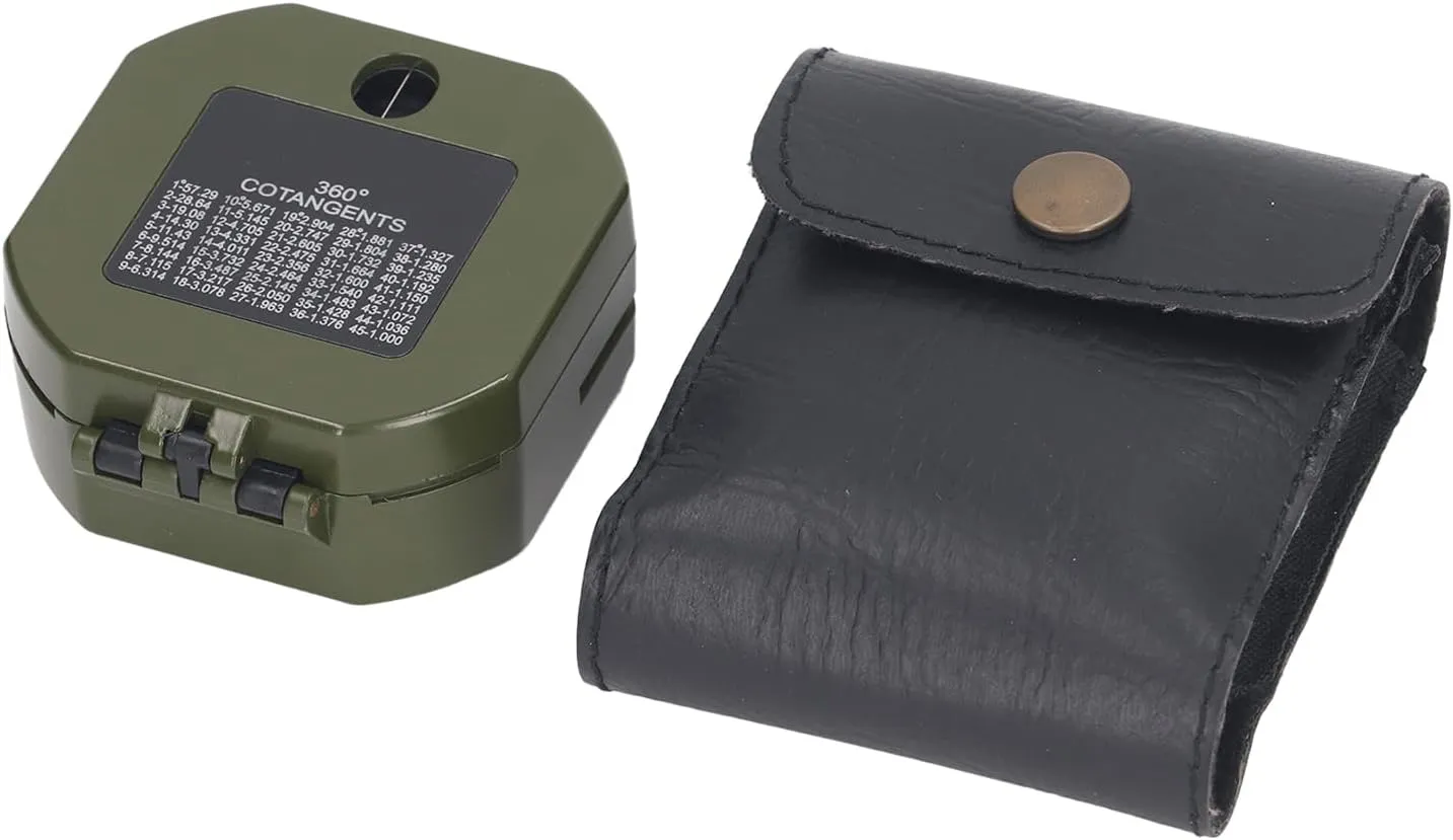 Multifunctional Compass with Inclinometer, High Accuracy Pointer Navigation Compass, Zinc Alloy Shell, for Outdoor Adventure, Hiking, Survival, Glow in The Night, Shockproof