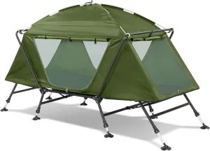 Multifunctional Folding Camping Cots for Adults, Elevated Tent Portable Single Sleeping Cot Camping Bed