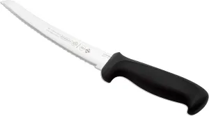 Mundial 10-Inch Curved Micro-Serrated Bread Knife, High-Carbon Stainless Steel Blade, Ergonomic Black Handle for Perfect Slicing