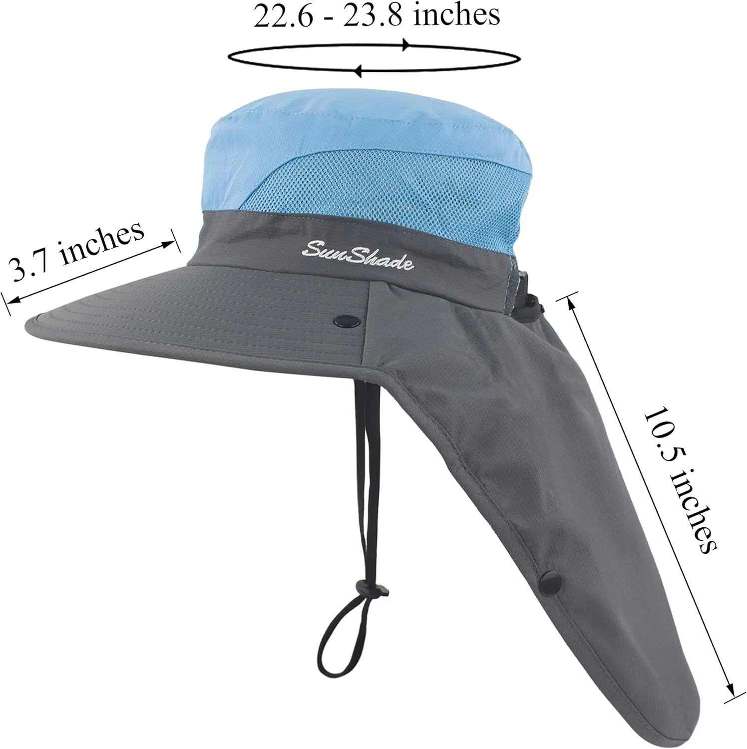 Muryobao Women's Ponytail Summer Sun UV Protection Hat Foldable Wide Brim Boonie Hats for Beach Safari Fishing