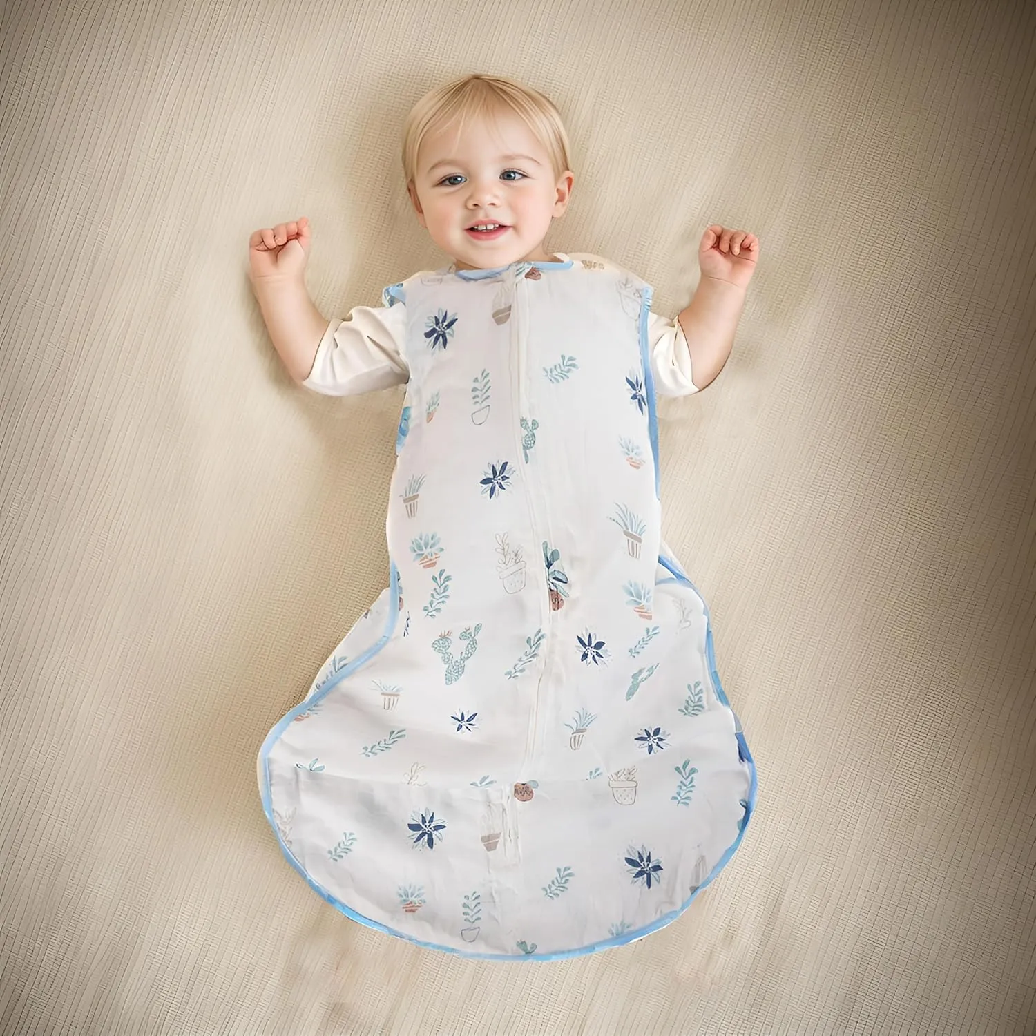 Muslin Toddler Sleeping Sack 0.5 TOG LARGE – Lightweight & Breathable Baby Sleep Bag, Summer Wearable Blanket for 3-5 Years Old,All Seasons Sleeper Sacks