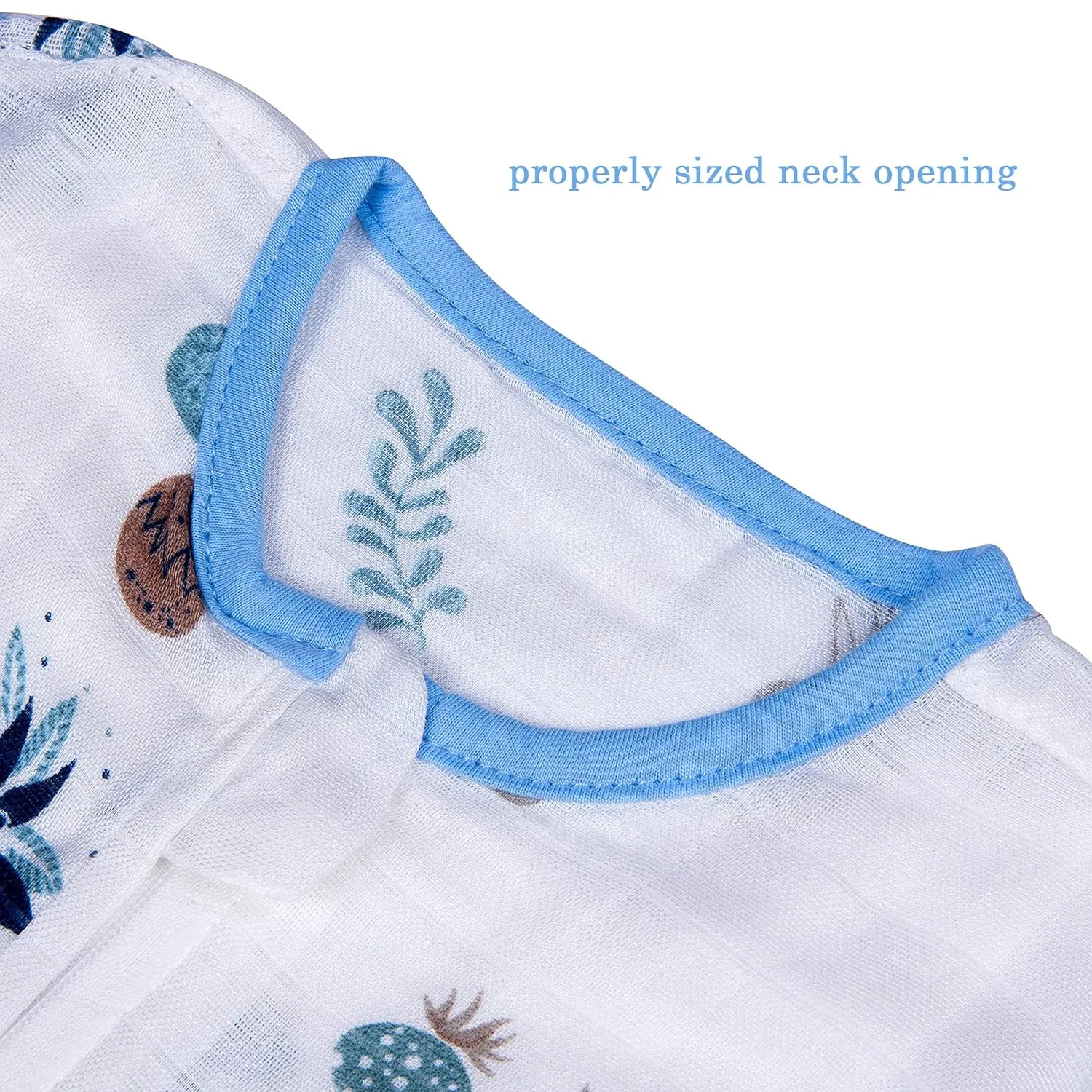 Muslin Toddler Sleeping Sack 0.5 TOG LARGE – Lightweight & Breathable Baby Sleep Bag, Summer Wearable Blanket for 3-5 Years Old,All Seasons Sleeper Sacks