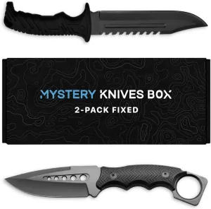 Mystery Knives Fixed Blades Box (2 Pack) Tactical Sharp Survival Knife Outdoor EDC