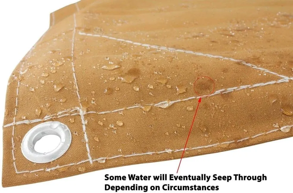 Mytee Products 6' x 8' Tan Canvas Tarp 12oz Heavy Duty Water Resistant