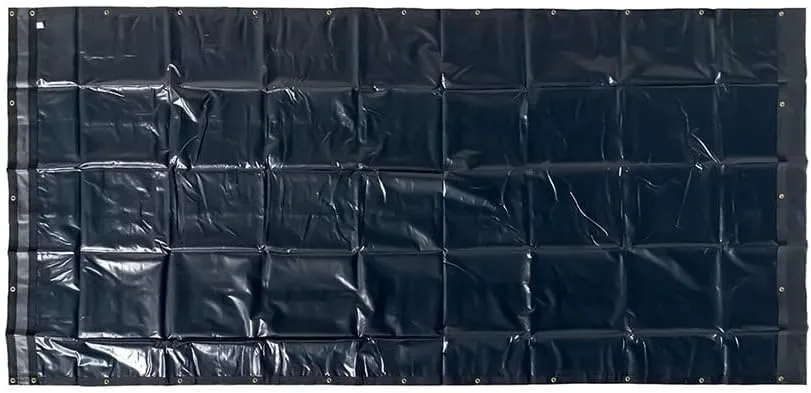 Mytee Products 7'6" x 22' Heavy Duty Tarp with 6" Double Pocket and Brass Grommets - Black, 18 oz Durable, Long-Lasting Vinyl Tarp