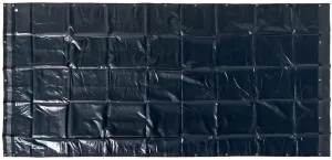 Mytee Products 7'6" x 22' Heavy Duty Tarp with 6" Double Pocket and Brass Grommets - Black, 18 oz Durable, Long-Lasting Vinyl Tarp