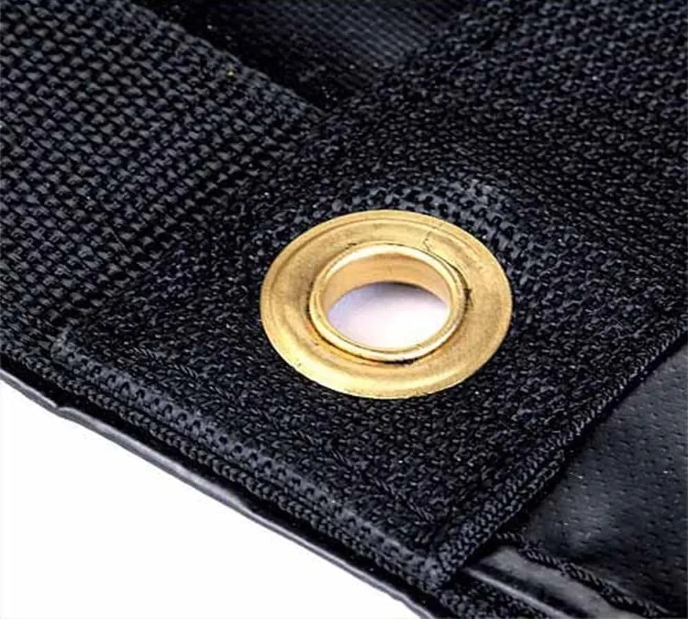 Mytee Products 7'6" x 22' Heavy Duty Tarp with 6" Double Pocket and Brass Grommets - Black, 18 oz Durable, Long-Lasting Vinyl Tarp
