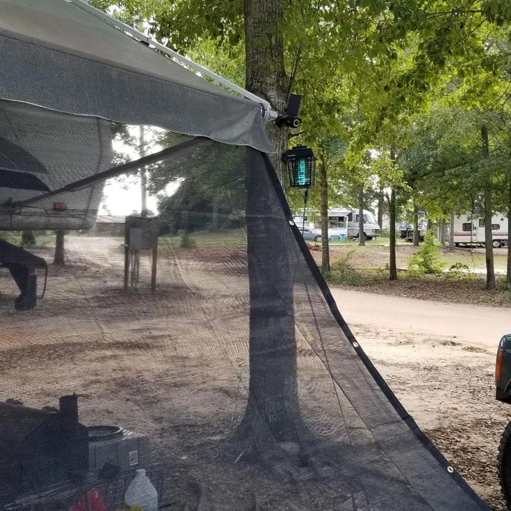 Mytee Products 8'x10' Black 70% Shade Mesh Tarp for Outdoor w/Grommets - 6 Oz Extra Durable Heavy Duty Mesh Tarps for Dump Truck, Rolloff Trucks - Mesh Shade Net Cloth for Sun, Plant, Patio