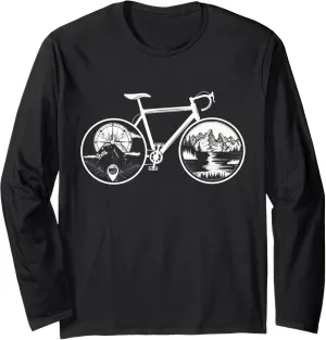 Nature Compass Forest Bicycle Long Sleeve T-Shirt