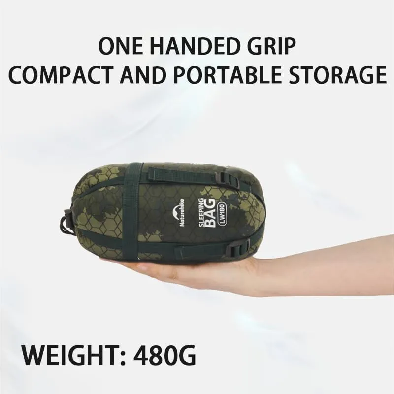 Naturehike 80.7''×33.4'' Waterproof Sleeping Bag, Portable Sleeping Bag with Compression Sack, Lightweight Spliceable Sleeping Bag for Outdoor Camping & Backpacking