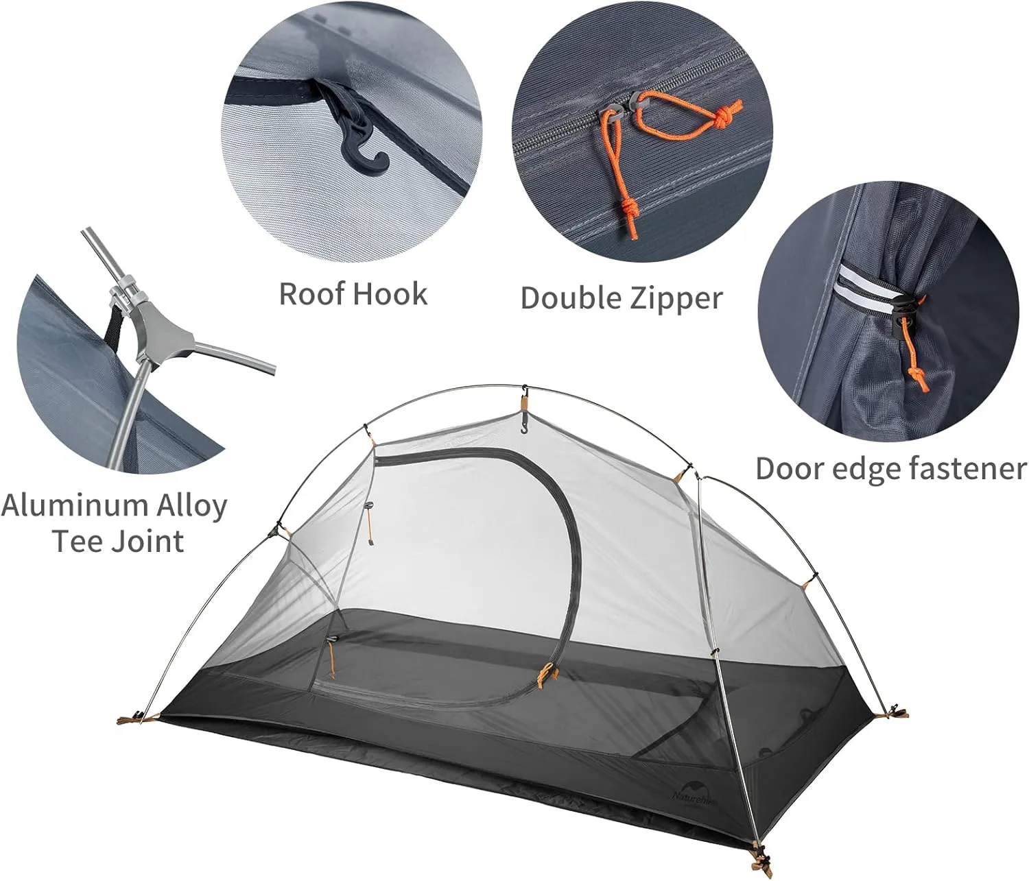 Naturehike Bikepacking 1 Person Tent, Waterproof Easy Set up Free Standing Single Person Tent, Lightweight Backpacking Tent for 1 Person, One Person Tent with Footprint Included