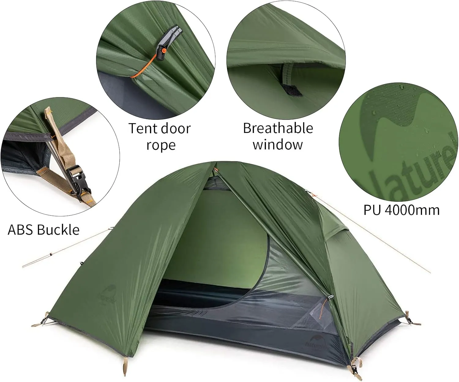 Naturehike Bikepacking 1 Person Tent, Waterproof Easy Set up Free Standing Single Person Tent, Lightweight Backpacking Tent for 1 Person, One Person Tent with Footprint Included