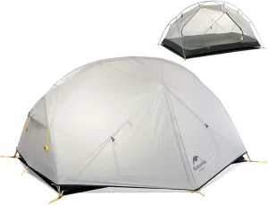 Naturehike Mongar Backpacking Camping Tent 2 Person Lightweight 3 Season Waterproof Hiking Tent Double Crossbars Easy Setup Double Layer for Hunting Outdoor Mountaineering Travel with Footprint
