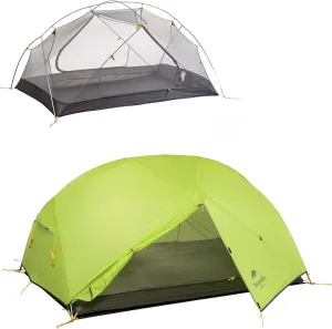 Naturehike Mongar Backpacking Tent 2 Person, Ultralight Tent Double Layer Pop Up Instant Free Standing Waterproof Tent for Bike Camping Hiking, 3 Season Outdoor Camping, Green-20D Nylon