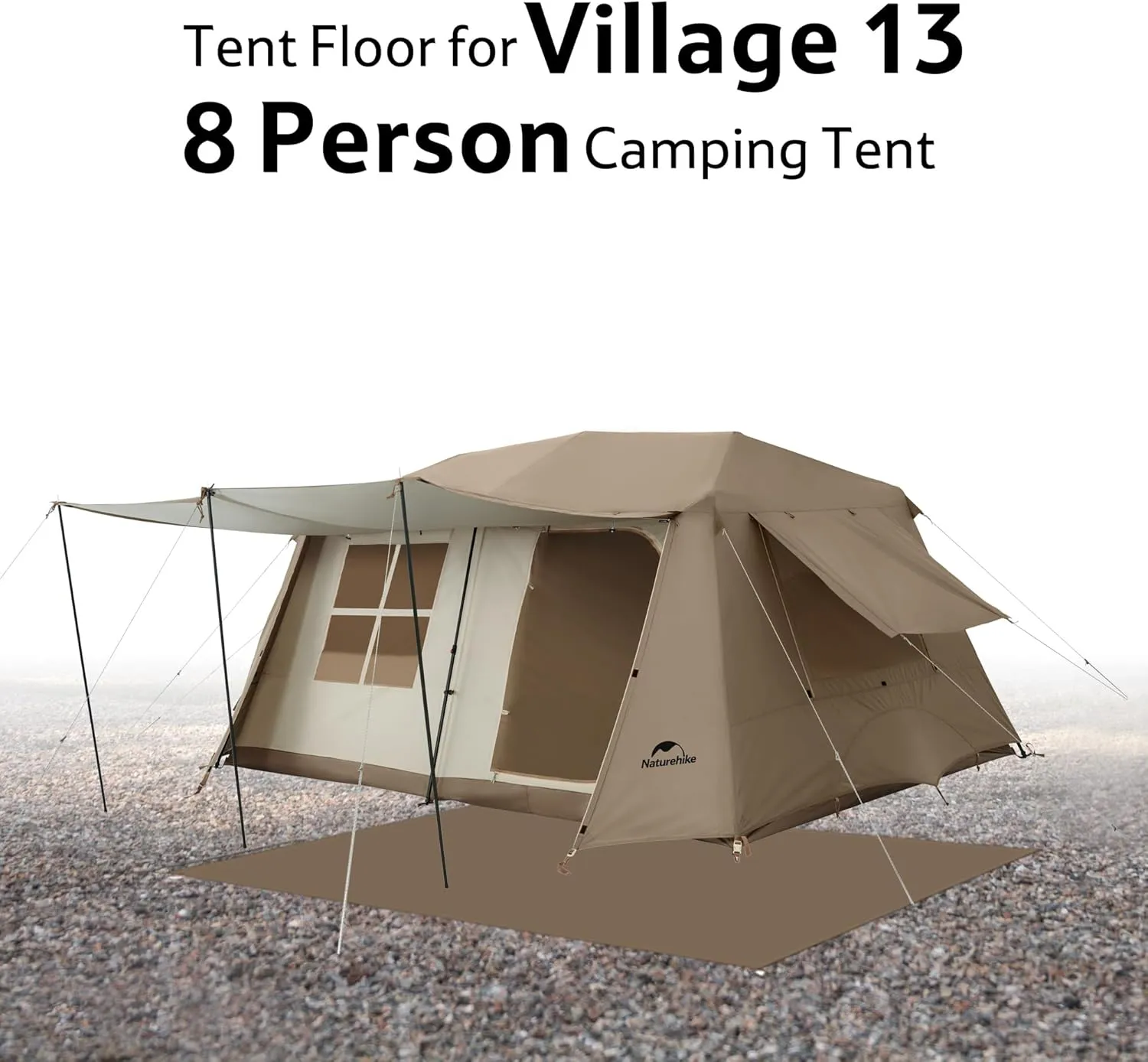 Naturehike Village Camping Tent,4/6/8 Person Tents for Camping, 60S Easy Setup Instant Tent for Family Camping, Car Camping