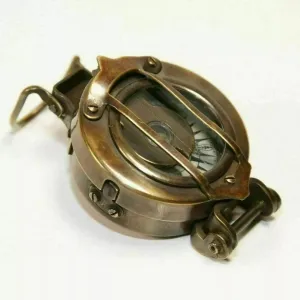 Nautical Antique Brass Vintage WWII Military Pocket Compass