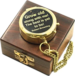 Nautical Brass Engraved Compass with Wooden Box My Man/to My Husband/to My Boyfriend/Back to me/My Best Man/Fathers Day/Mothers Day/Valentines Day/Christmas Day Gifts