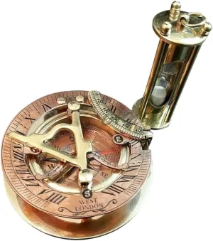 Nautical Brass Sundial Compass with Sand Timer – Elegant Maritime Gift for Collectors and Adventurers