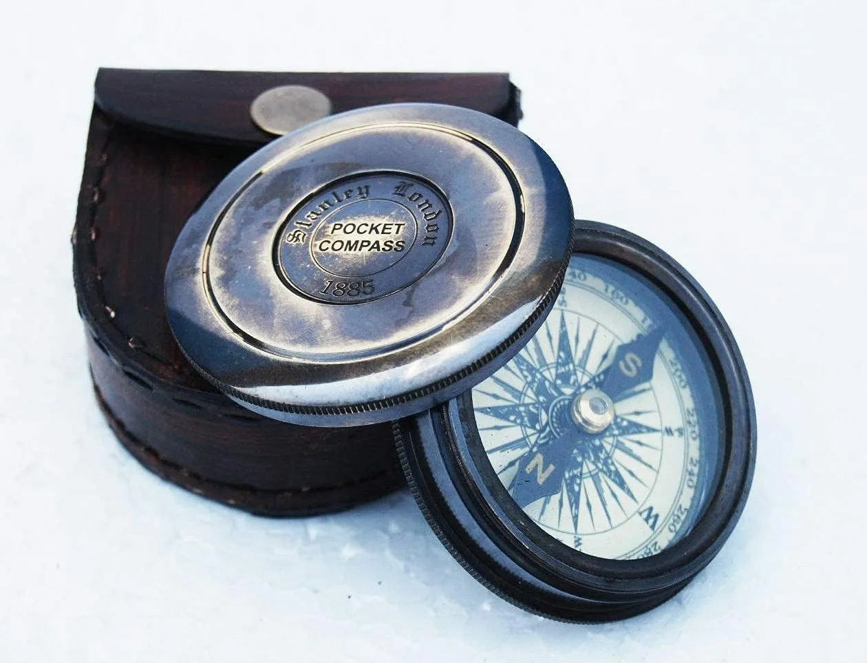 Nautical Handmade Antique Brass Compass, Nautical Pocket Compass Marine Robert Frost Poem Vintage Compass