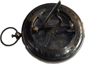 Nautical Sundial Compass for Hiking, Camping, Motoring, Boating, Backpacking, Gift and Collection Nautical Pocket Compass for Hiking Hunting Outdoor by J S I