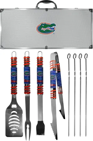 NCAA Siskiyou Sports Fan Shop Florida Gators Steel Tailgater BBQ Set w/Case 8 piece Gray