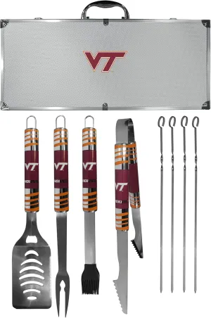 NCAA Siskiyou Sports Fan Shop Virginia Tech Hokies Steel Tailgater BBQ Set w/Case 8 piece Gray