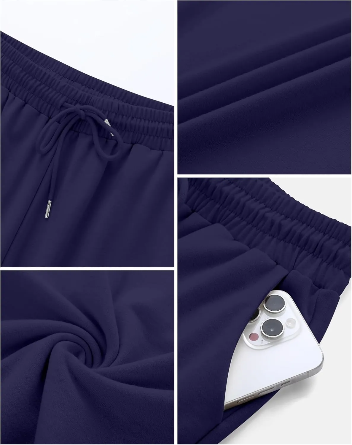 Neer 3 Pack Women's Yoga Pants with Pockets, High Waisted Cozy Lounge Pants Drawstring Sweatpants Loose Wide Leg Jogger