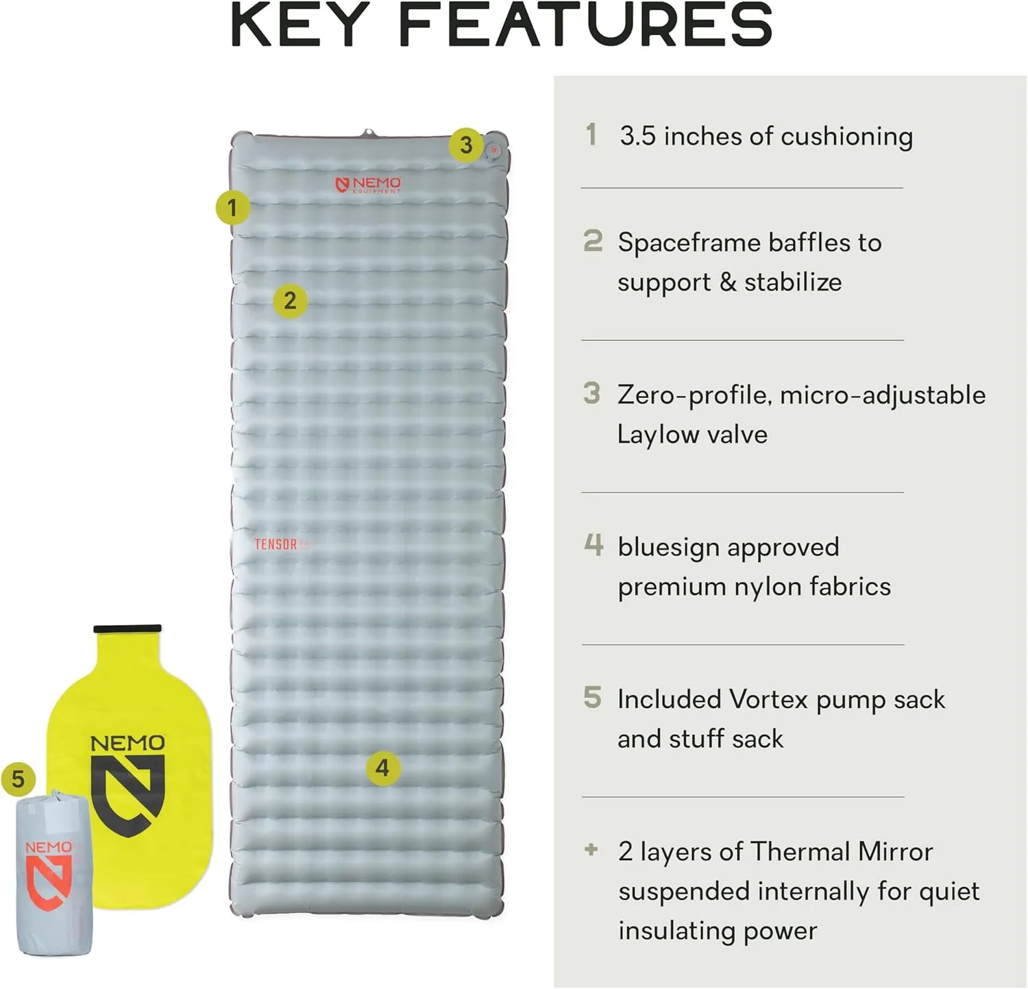 NEMO Tensor All-Season Ultralight Insulated Sleeping Pad, Regular Wide