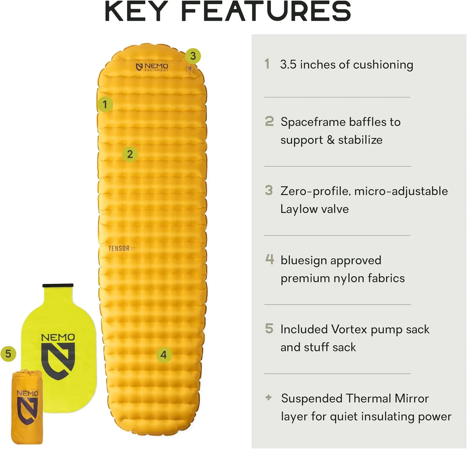 Nemo Tensor Trail Ultralight Insulated Sleeping Pad, Regular Mummy