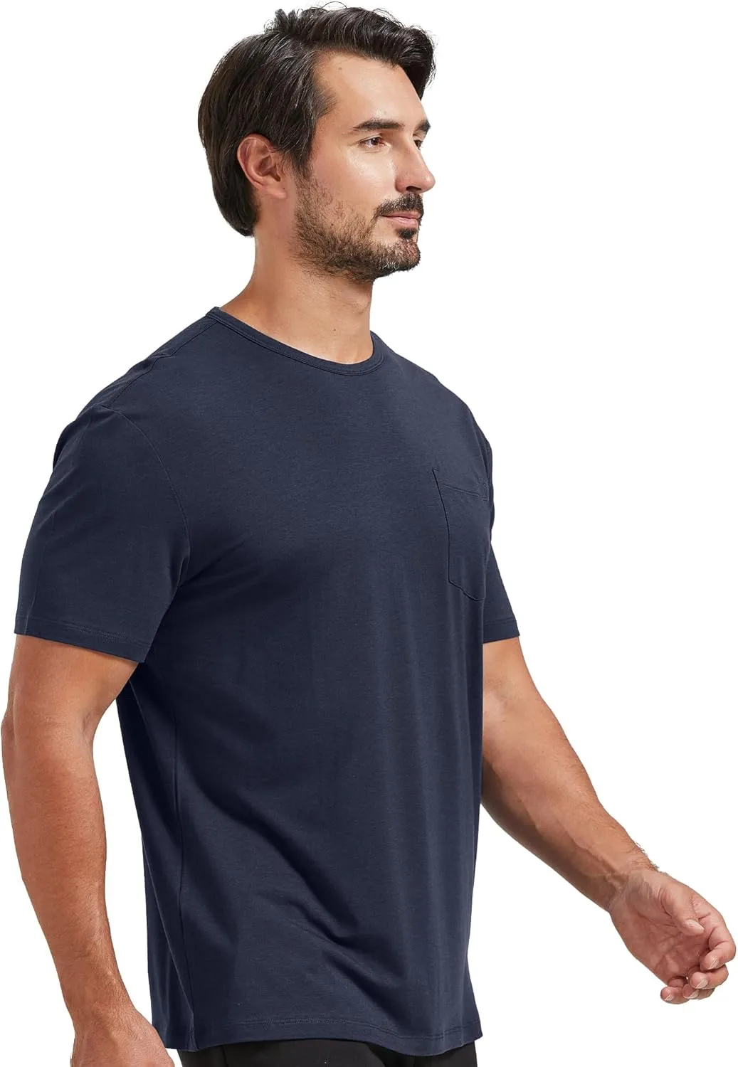netdraw Men's Ultra Soft Bamboo Viscose Pocket T-Shirt Classic Fit Lightweight Cooling Short Sleeve Casual Basic Shirt