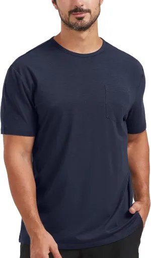 netdraw Men's Ultra Soft Bamboo Viscose Pocket T-Shirt Classic Fit Lightweight Cooling Short Sleeve Casual Basic Shirt