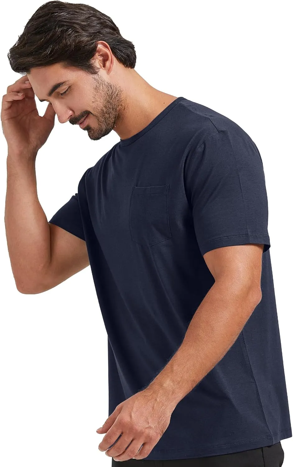 netdraw Men's Ultra Soft Bamboo Viscose Pocket T-Shirt Classic Fit Lightweight Cooling Short Sleeve Casual Basic Shirt