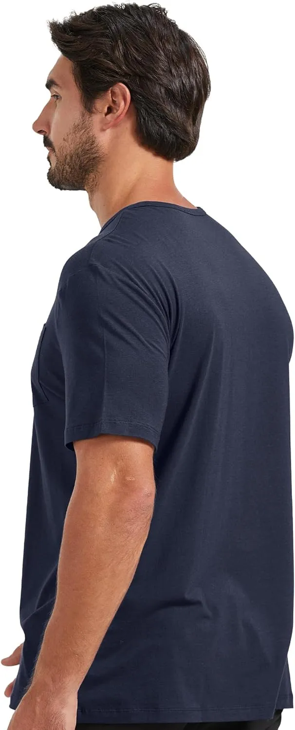netdraw Men's Ultra Soft Bamboo Viscose Pocket T-Shirt Classic Fit Lightweight Cooling Short Sleeve Casual Basic Shirt