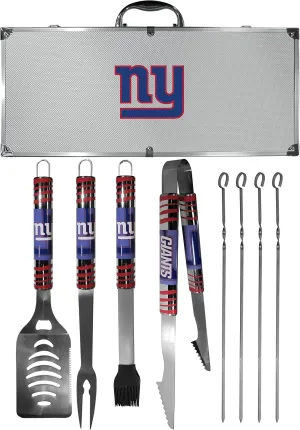 NFL Siskiyou Sports Fan Shop New York Giants Steel Tailgater BBQ Set w/Case 8 piece Gray