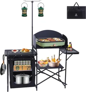 Nice C Camping Kitchen Station Grill Table   Roll Up Foldable Table