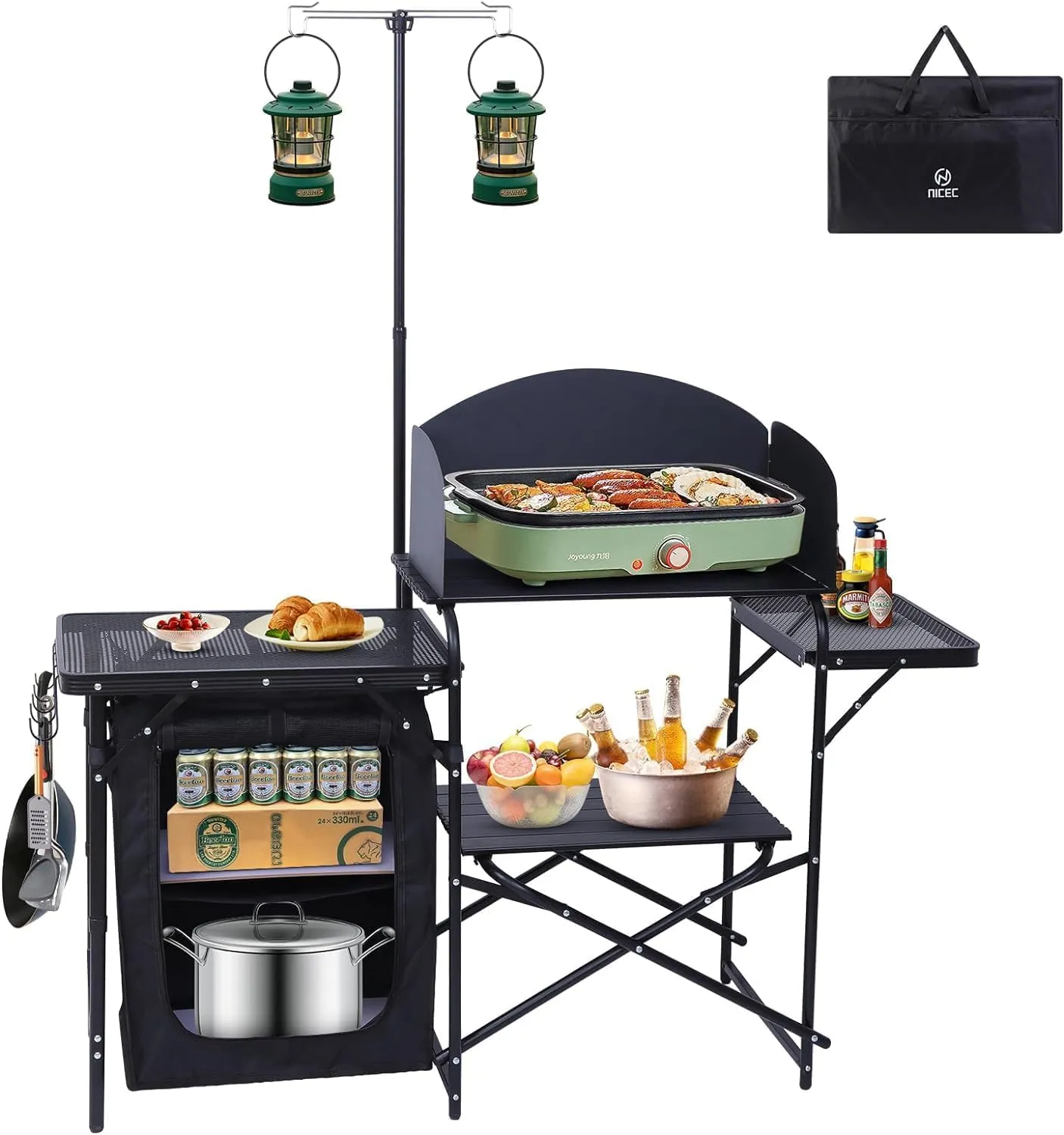 Nice C Camping Kitchen Station Grill Table   Roll Up Foldable Table