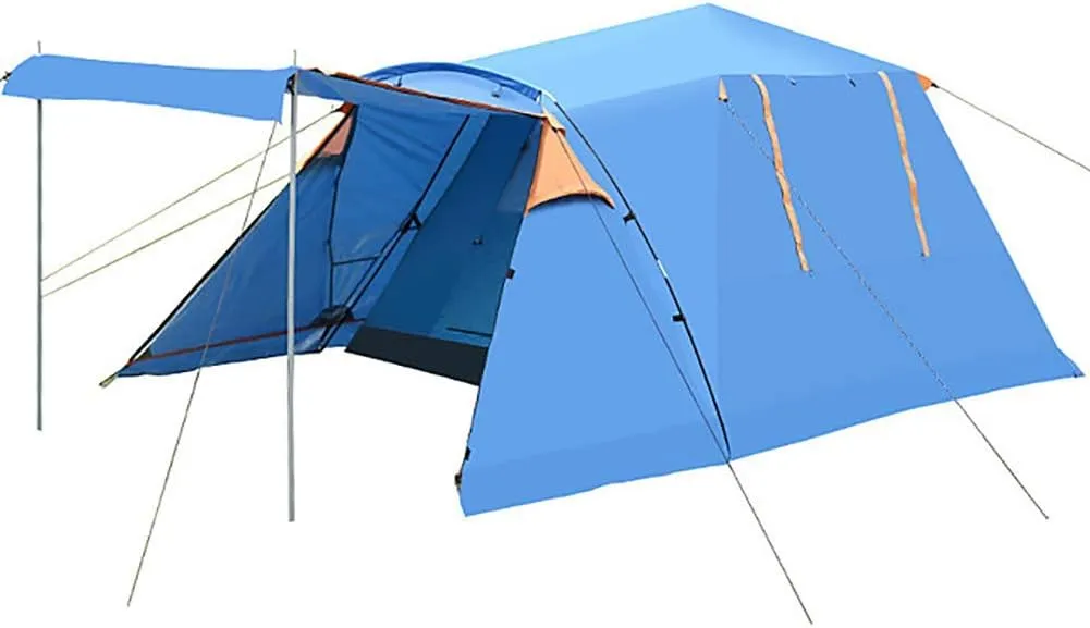 NIEH 4 Person Cabin Family Tent Outdoor Windproof Sunscreen Breathable Double Layered Automatic Instant Camping Canopy for Fishing Hiking Beach