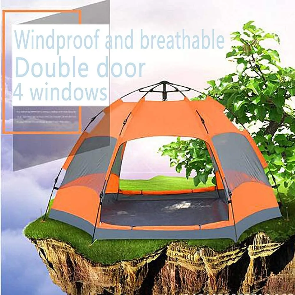 NIEH Camping Tent,Camping Waterproof Hiking Sun Shelter,Outdoor Double Layer Tent Easy Set Up 3-4 People Blue 95x53inch