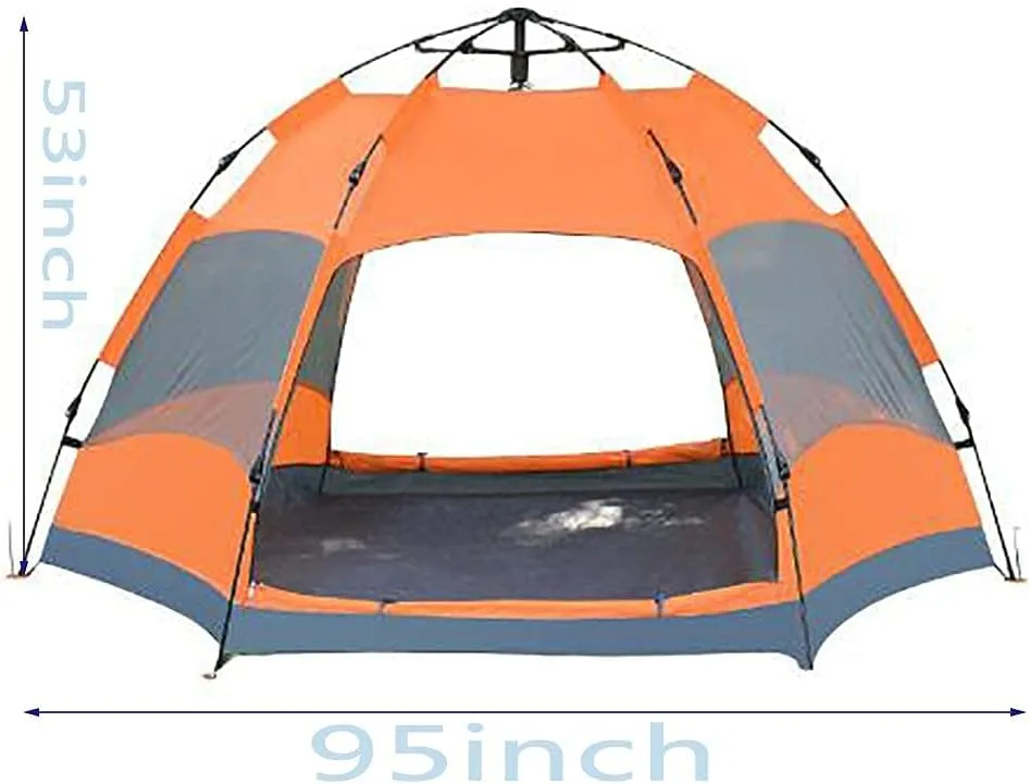 NIEH Camping Tent,Camping Waterproof Hiking Sun Shelter,Outdoor Double Layer Tent Easy Set Up 3-4 People Blue 95x53inch