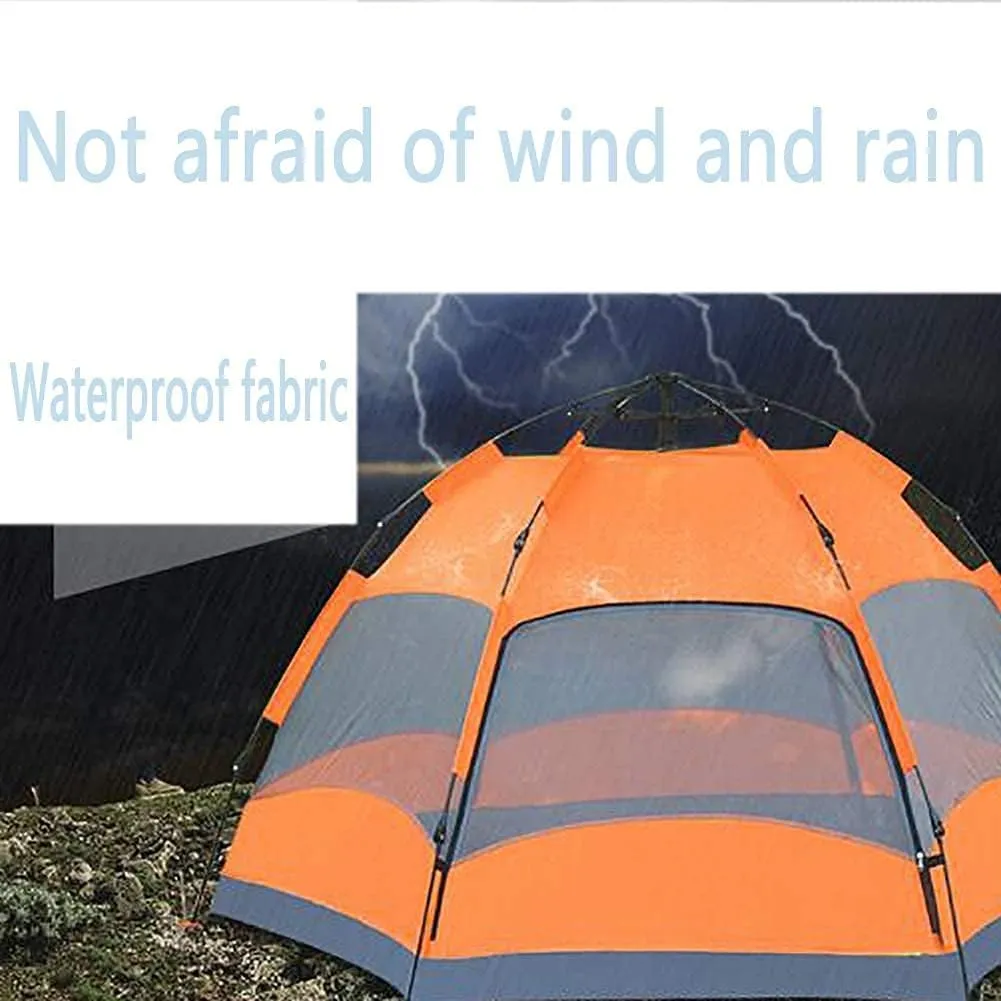 NIEH Camping Tent,Camping Waterproof Hiking Sun Shelter,Outdoor Double Layer Tent Easy Set Up 3-4 People Blue 95x53inch