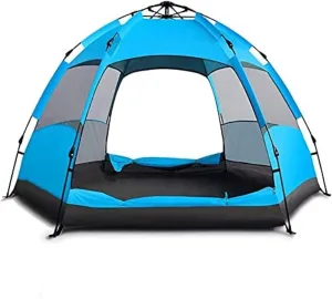 NIEH Camping Tents Shelters Ultra Large Pop Up Camping Tent for 5 to 7 PersonAutomatic Opening Hexangular Hydraulic Double Layer TentTrekking and Camping