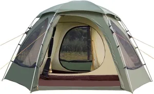 NIEH Tent Camping Tent 4 Person Easy Set Up with Big Mesh Windows Waterproof Double Layer Instant Tent for Family Hiking Outdoor
