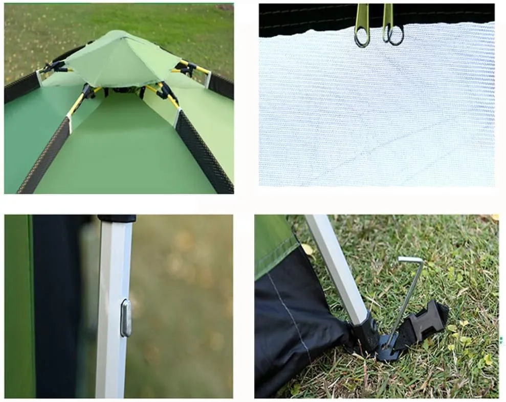 NIEH Tent Outdoor 3-4 People Fully Automatic Two-Bedroom one Hall Wild 5-6-8 People Camping Camping Supplies Thick Rainproof pop-up Large Camping Tent Cabin Beach Tent Quick Installation waterproo