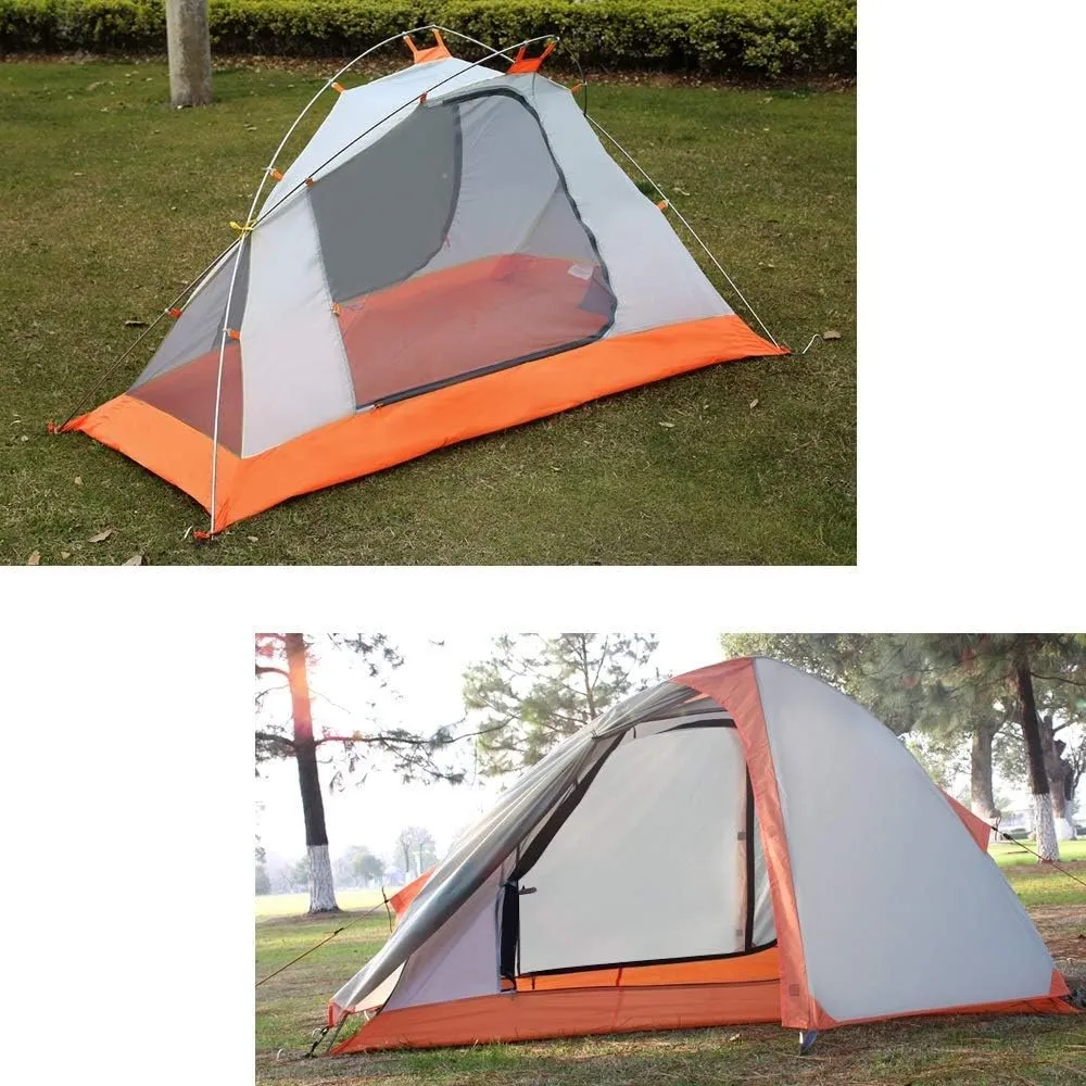 NIEH Tent Windproof Waterproof Camping Tent Outdoor Tent, Single Double Aluminum Pole Camping Anti-Storm Rain Camping/Four Seasons Riding Equipment Tent Outdoor Camping Supplies Easy Large Capacity