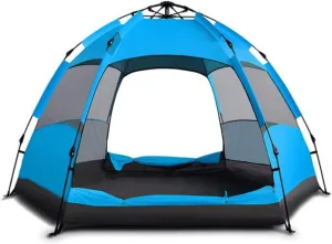 NIEH Upgraded 3-5-7 Person Quick Setup Family Tent Double Layer Hexagonal Automatic Camping Tent for Outdoor Hiking