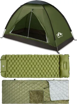 Night Cat Backpacking Tent with 4 in 1 Wearable Sleeping Bag and Inflatable Sleeping Pad