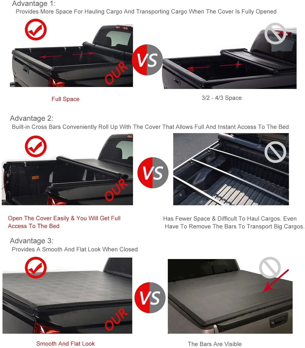 North Mountain Soft Vinyl Roll-up Tonneau Cover