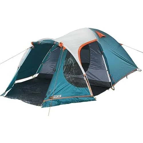 NTK Indy GT 4/6/8 Person Outdoor Tent for Camping | Camping Tent with Extended Front & Canopy| 100% Waterproof Dome & Breathable Mesh | 3 Season Tent | Easy Setup Tent
