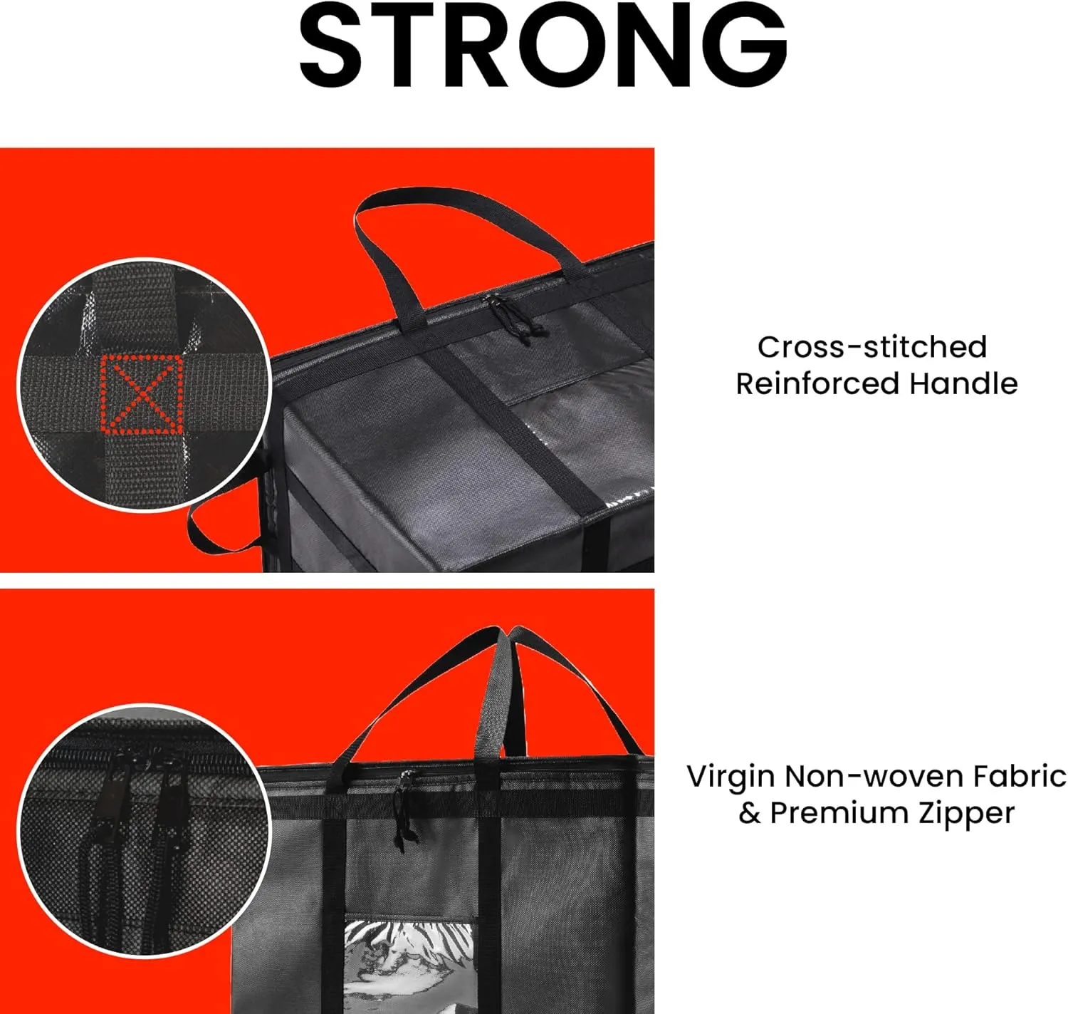 NZ home 3XL Insulated Cooler Bag and Food Warmer for Delivery & Grocery Shopping with Zippered Top, Orange (1 Pack)