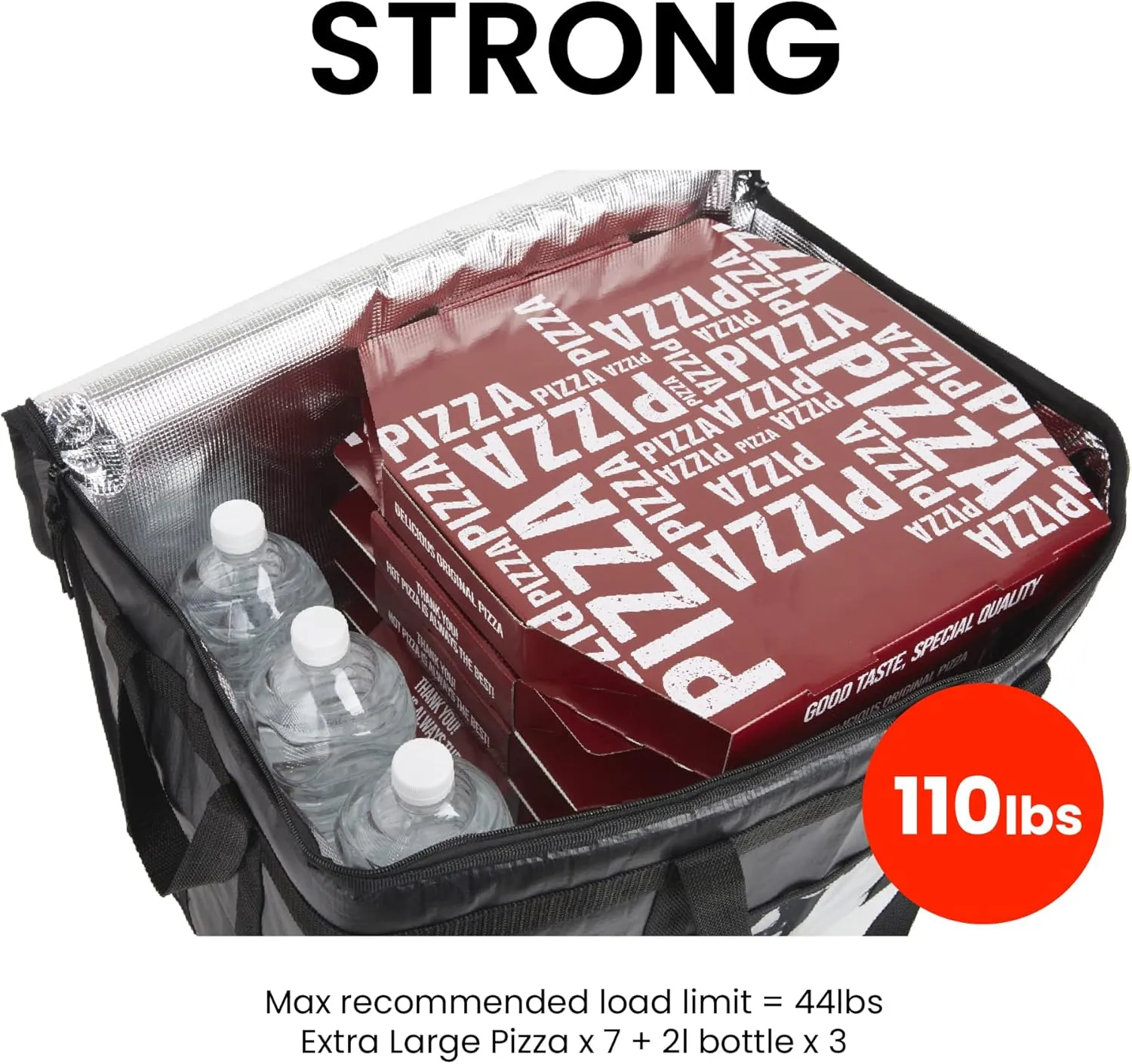 NZ home 3XL Insulated Cooler Bag and Food Warmer for Delivery & Grocery Shopping with Zippered Top, Orange (1 Pack)